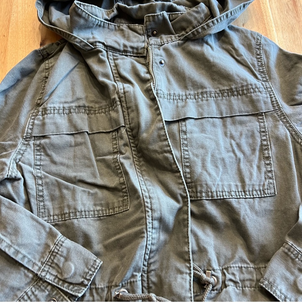 Universal Thread Olive Green Utility Anorak Jacket with Hood – Size Small - Picture 4 of 6